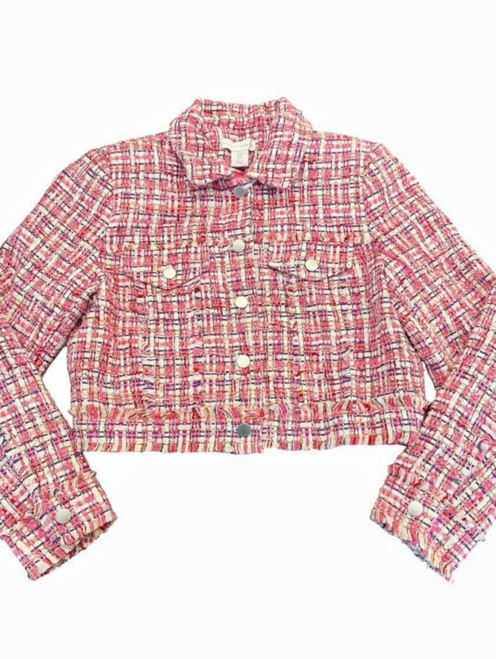 HOUSE OF HARLOW 1960 BARBIE BARBIECORE PINK TWEED CROP JACKET BLAZER MEDIUM $279
